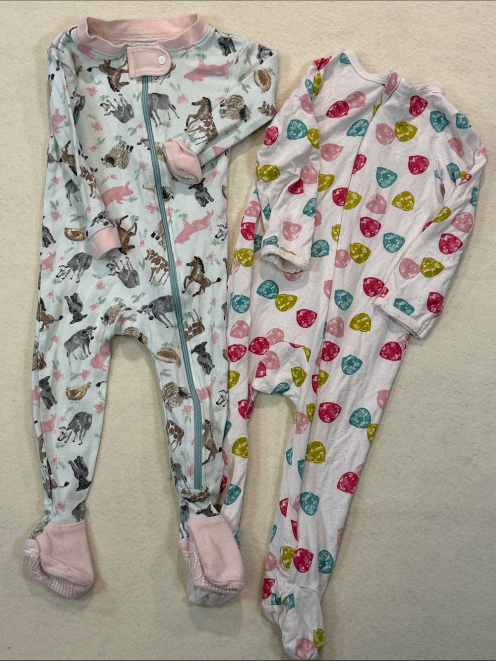Lot of 2 Pajamas- SUPER SOFT Sz 6-9 mo. Burt's Bees Baby & Lullaby UU